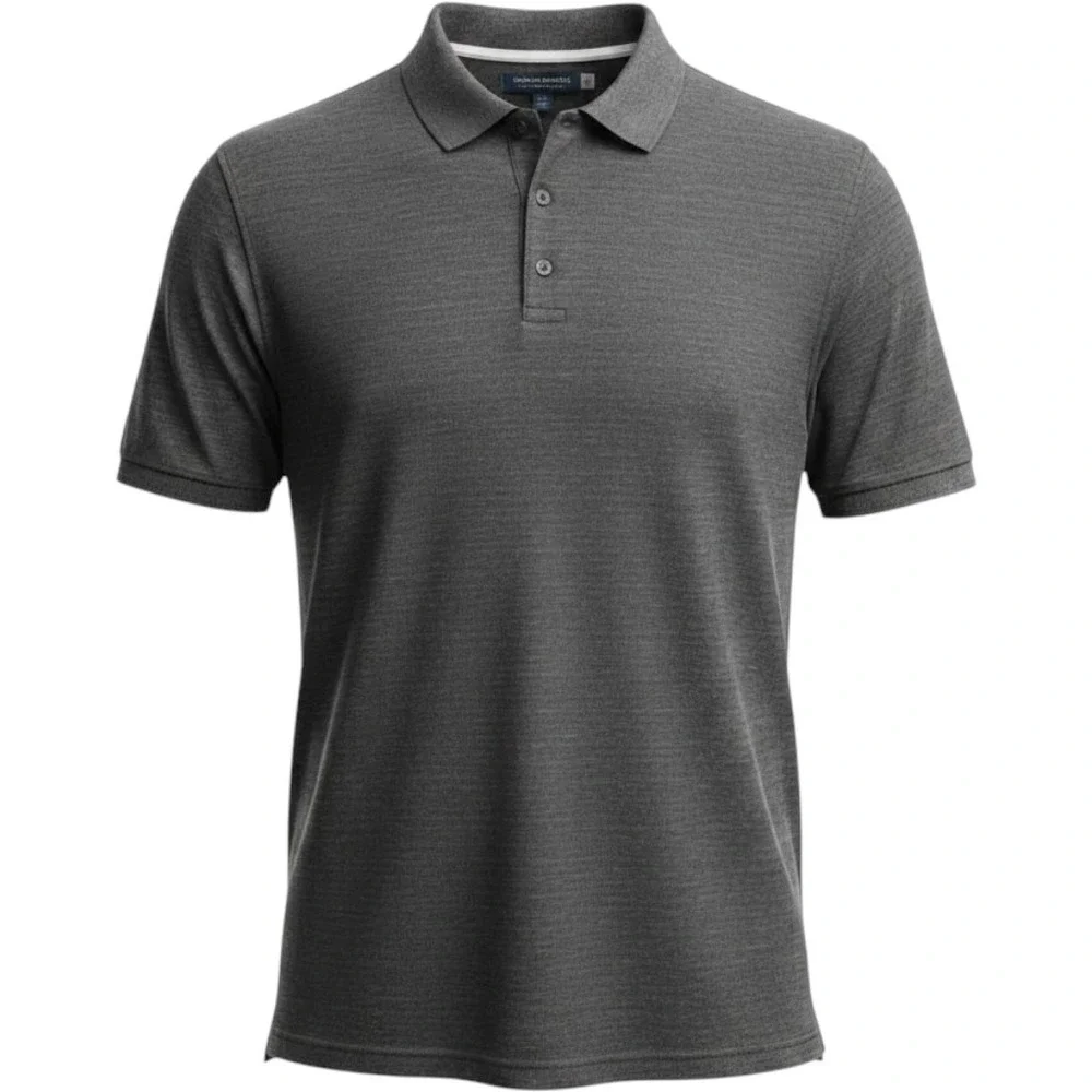 Banana Republic Mens Performance Pique Polo Shirt Gray Short Sleeve Pocket M
